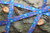 Farbenmix Webband Mandala-Glitzerblumen, royalblau